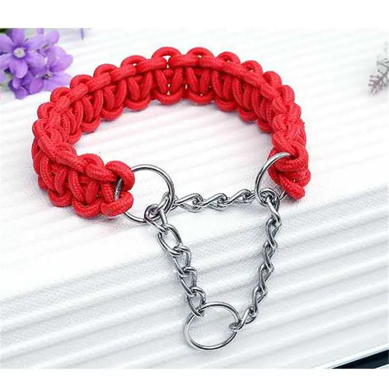 Medium and Large Dog Chain Collar P Style