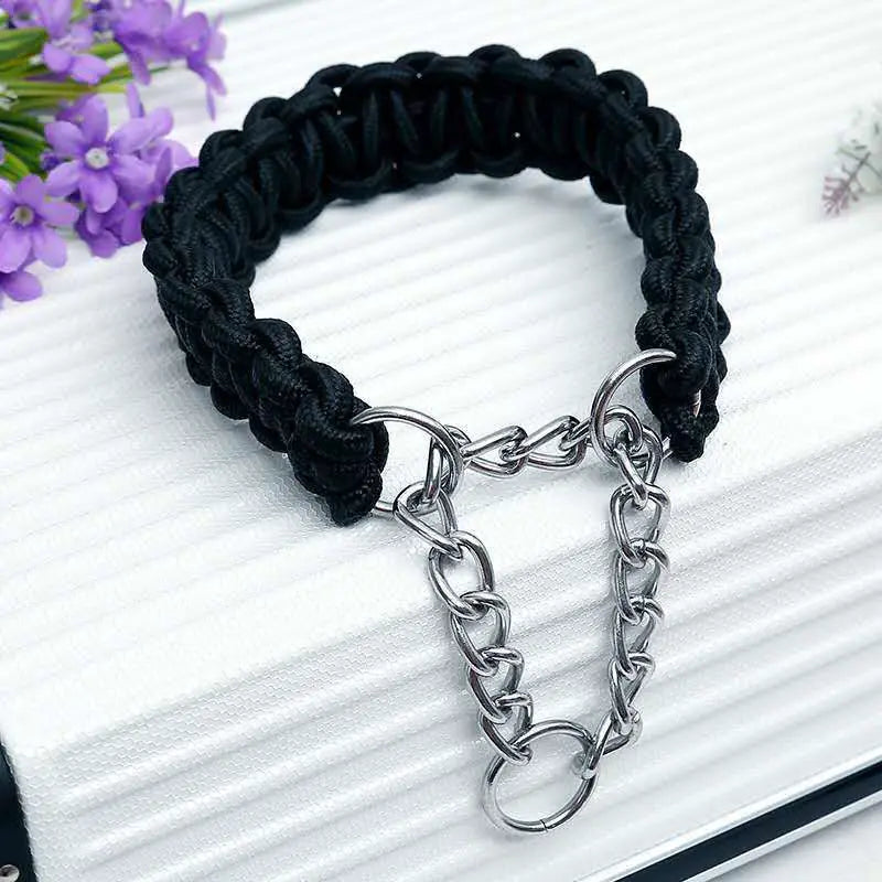 Medium and Large Dog Chain Collar P Style