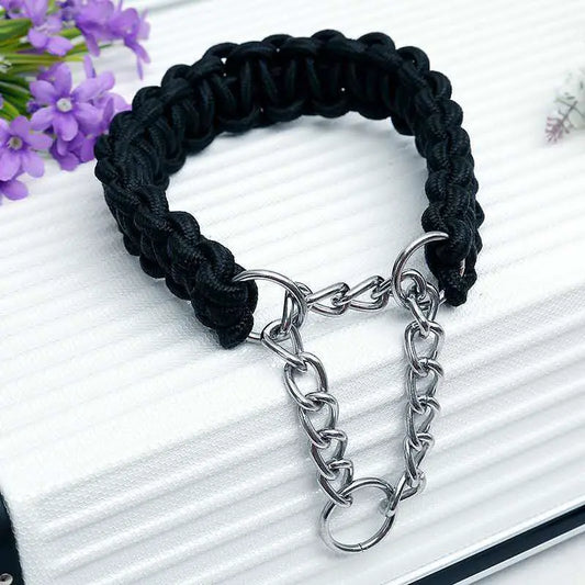 Medium and Large Dog Chain Collar P Style